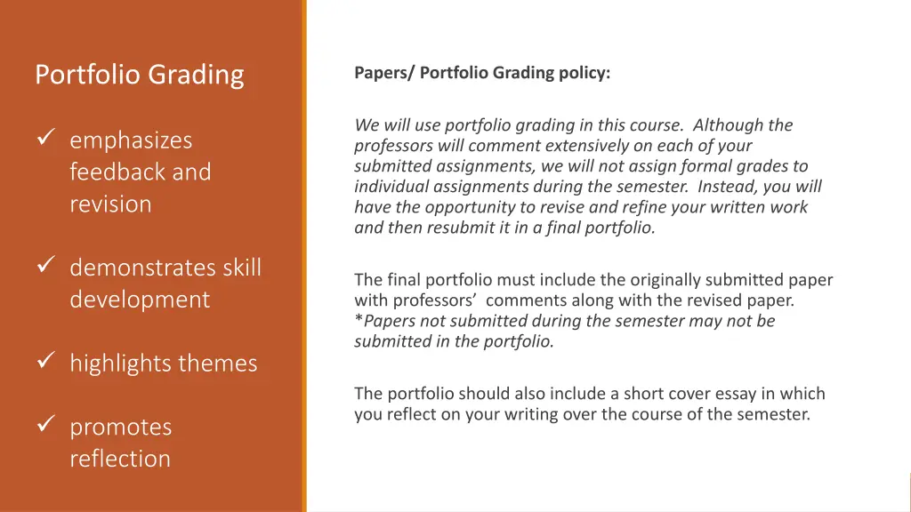 portfolio grading