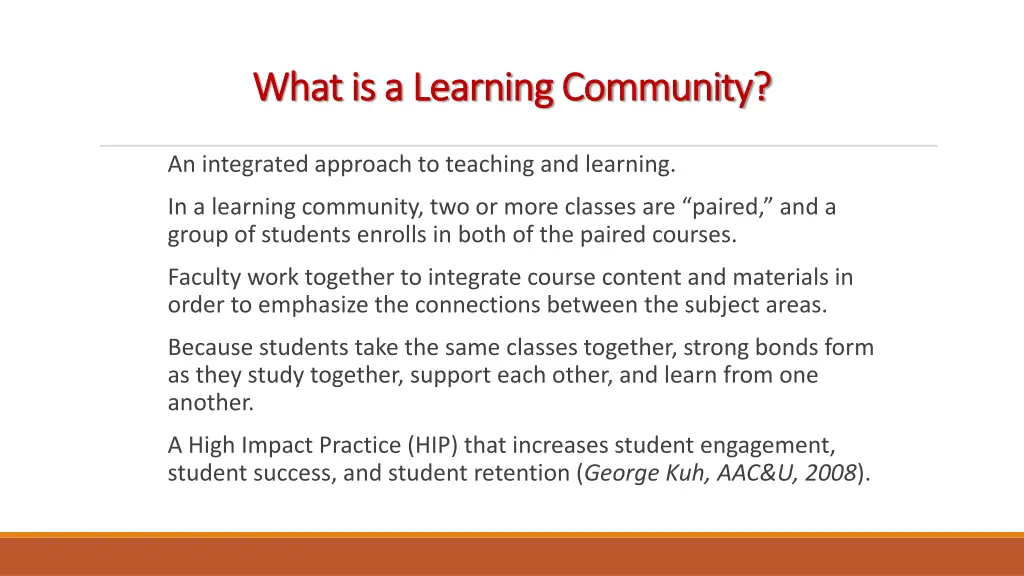 what is a learning community what is a learning