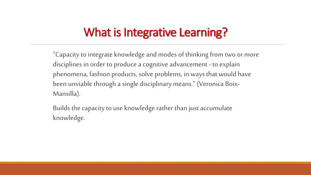 what is integrative learning what is integrative