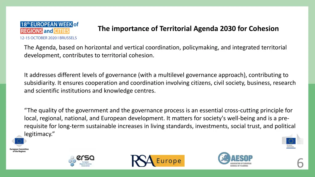 the importance of territorial agenda 2030 1