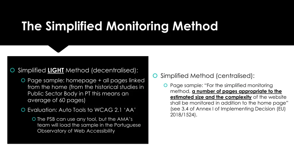 the simplified monitoring method