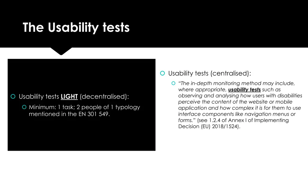 the usability tests