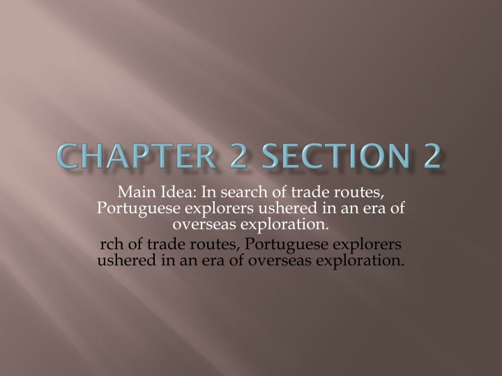 main idea in search of trade routes portuguese