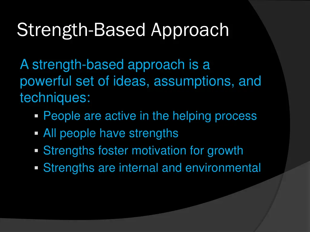 strength based approach