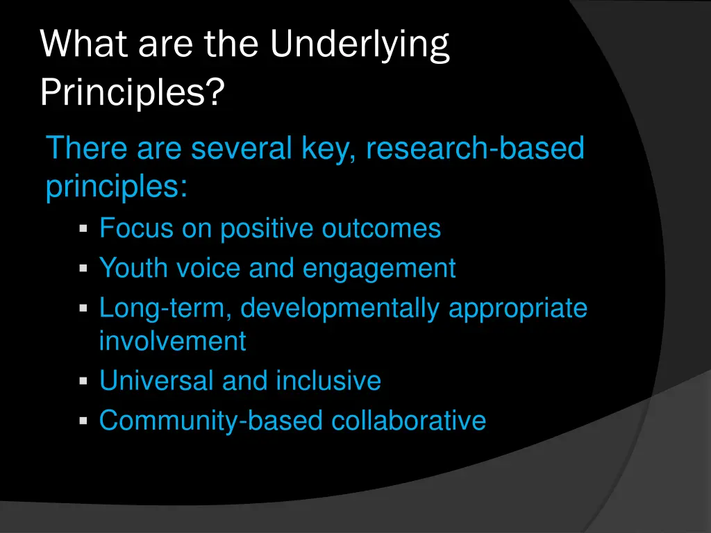 what are the underlying principles there