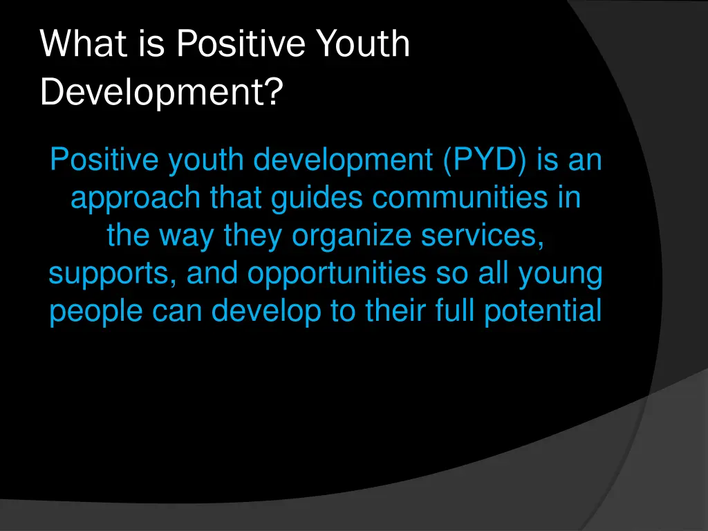 what is positive youth development