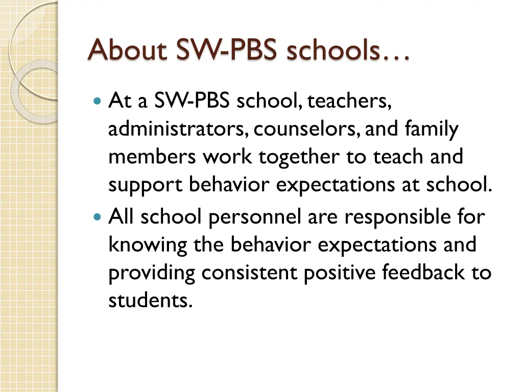 about sw pbs schools