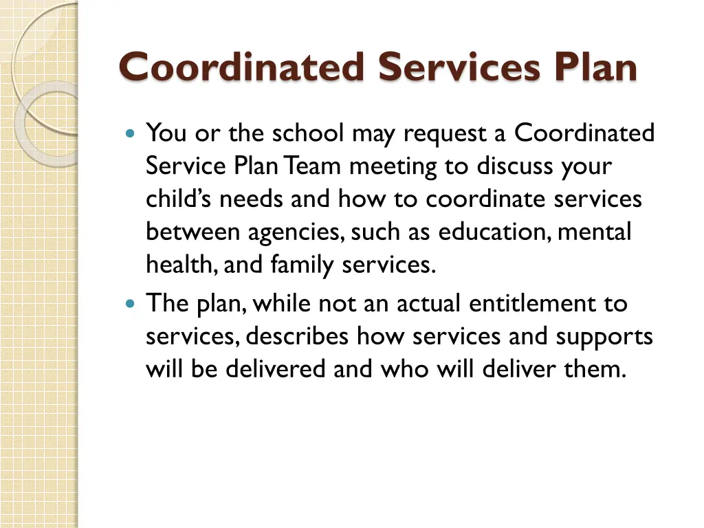 coordinated services plan