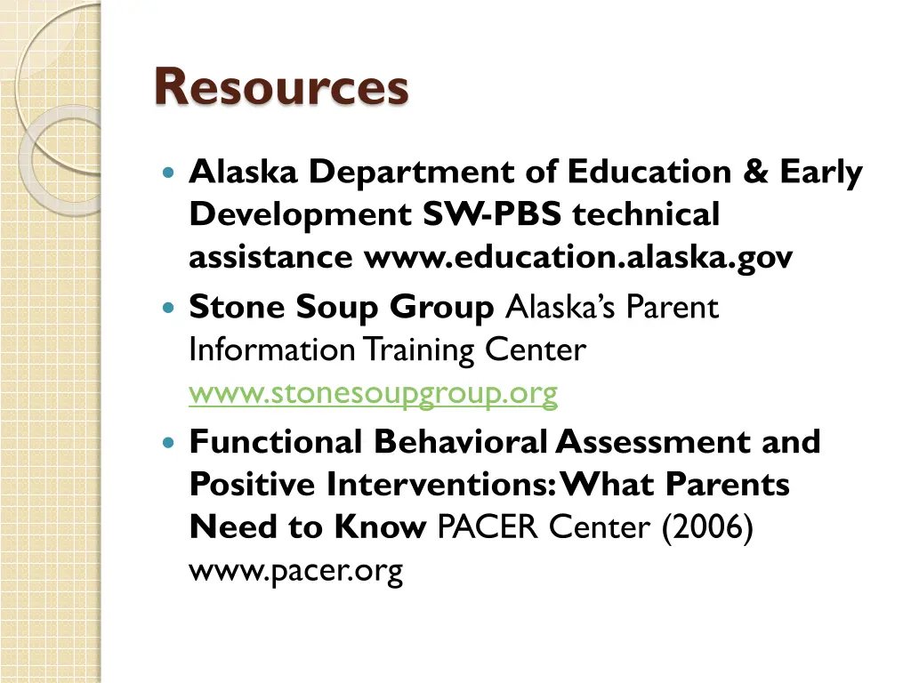 resources
