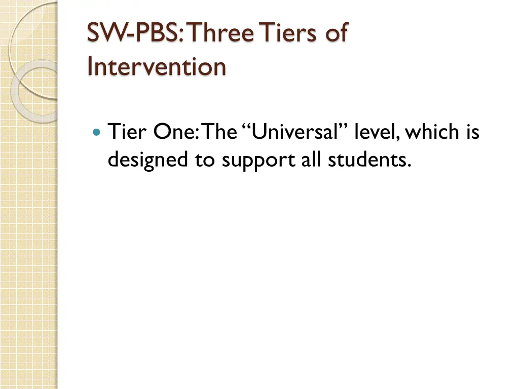 sw pbs three tiers of intervention