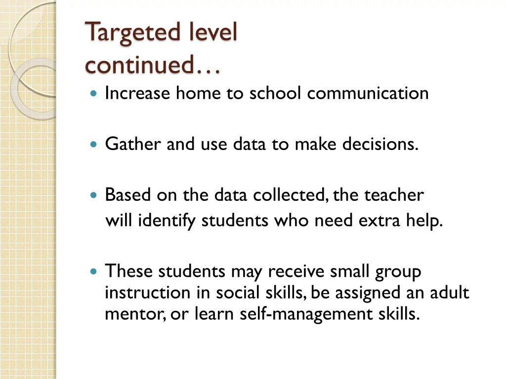 targeted level continued increase home to school