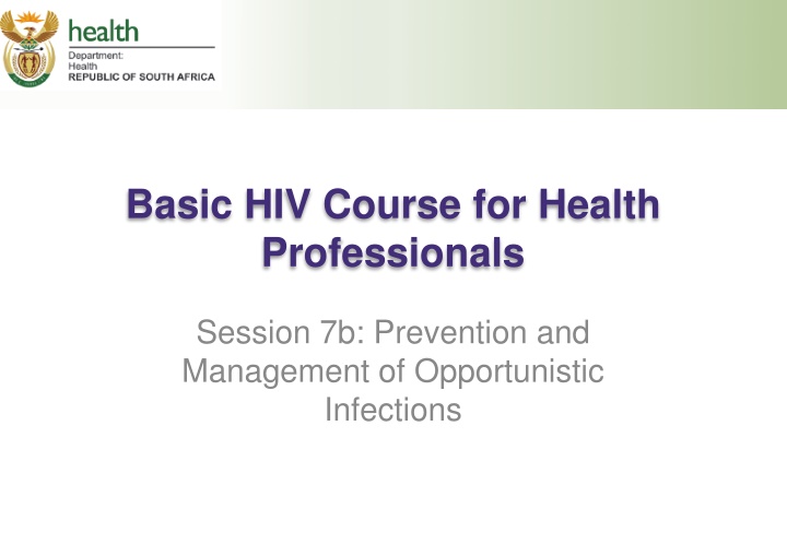 basic hiv course for health professionals