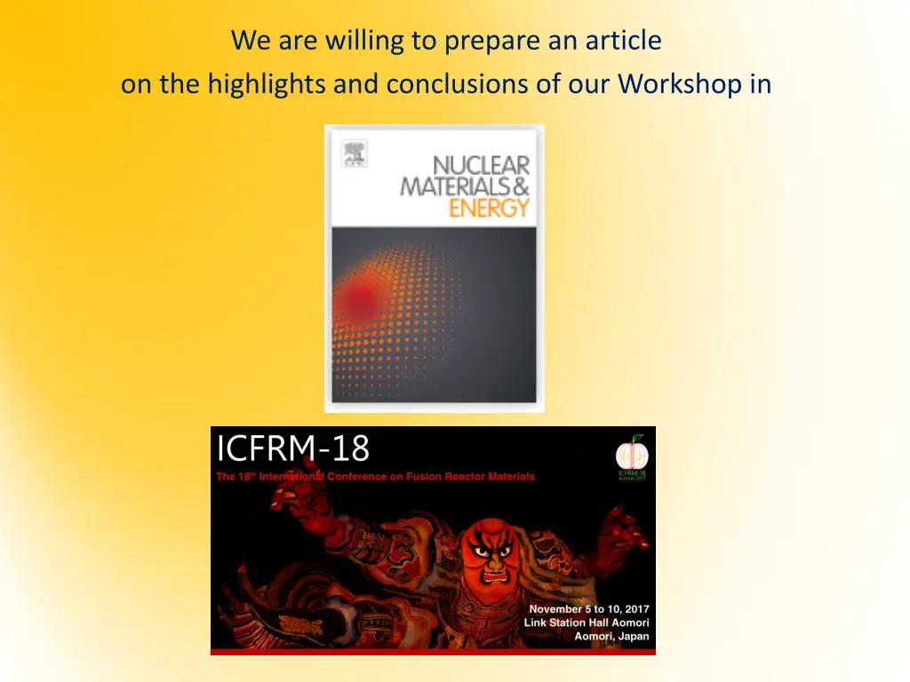we are willing to prepare an article
