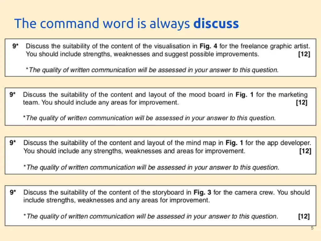 the command word is always discuss