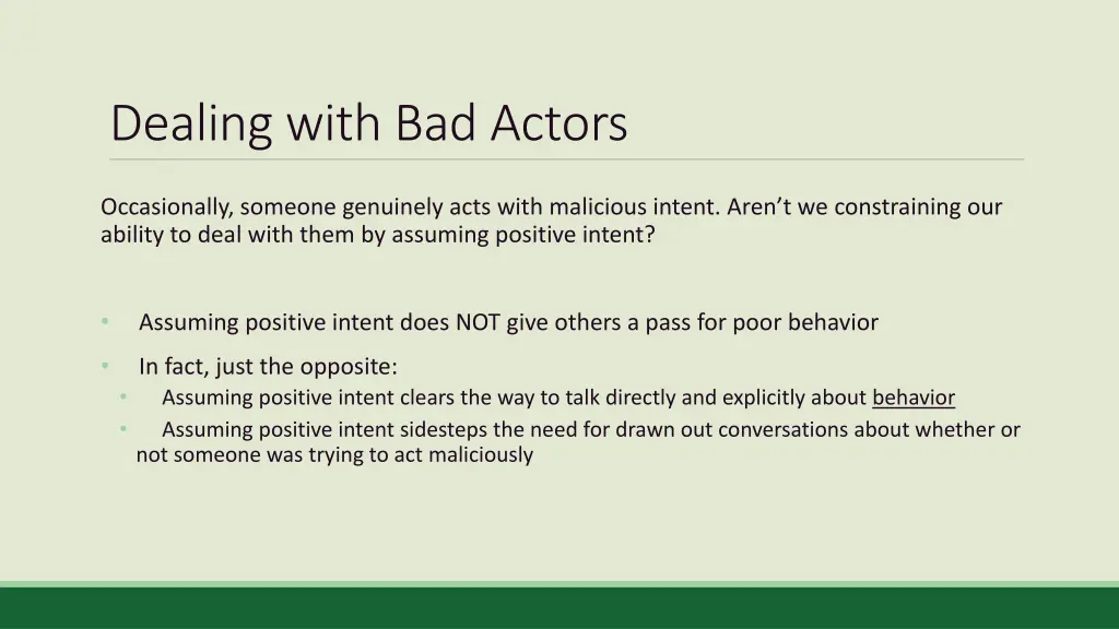 dealing with bad actors 1