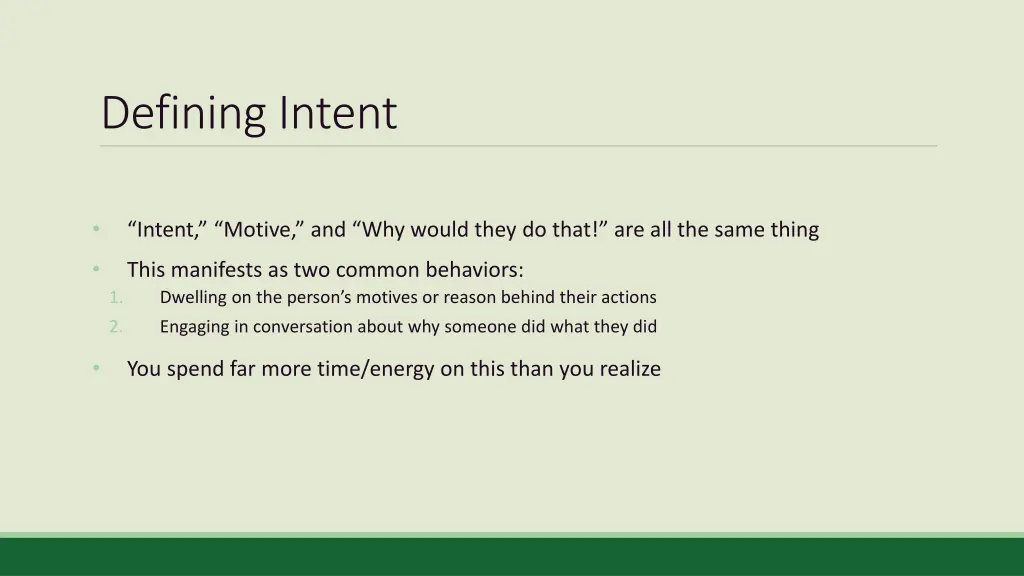 defining intent