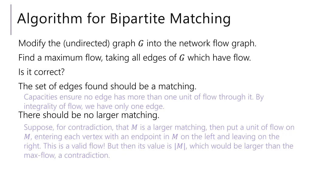 algorithm for bipartite matching 1