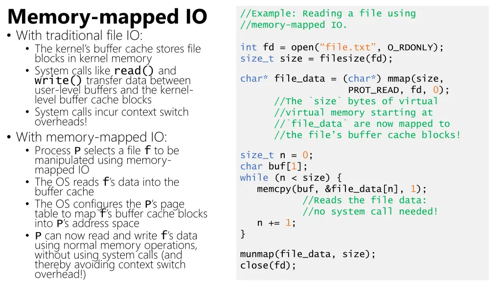 memory mapped io with traditional file 2
