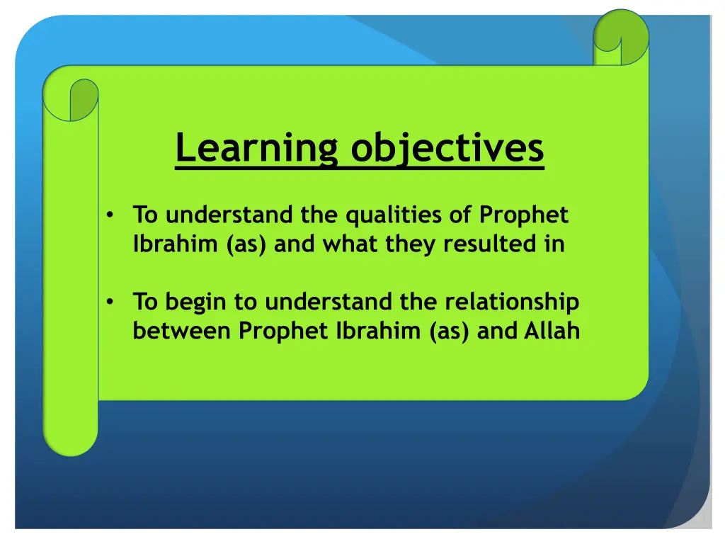learning objectives