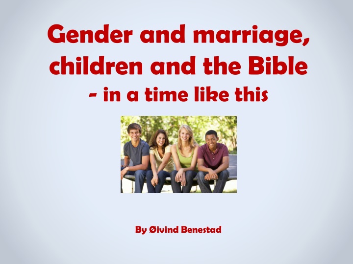 gender and marriage children and the bible