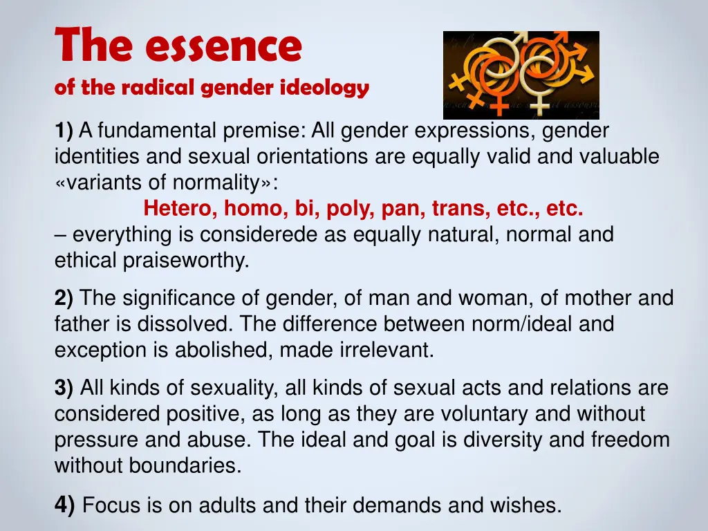 the essence of the radical gender ideology