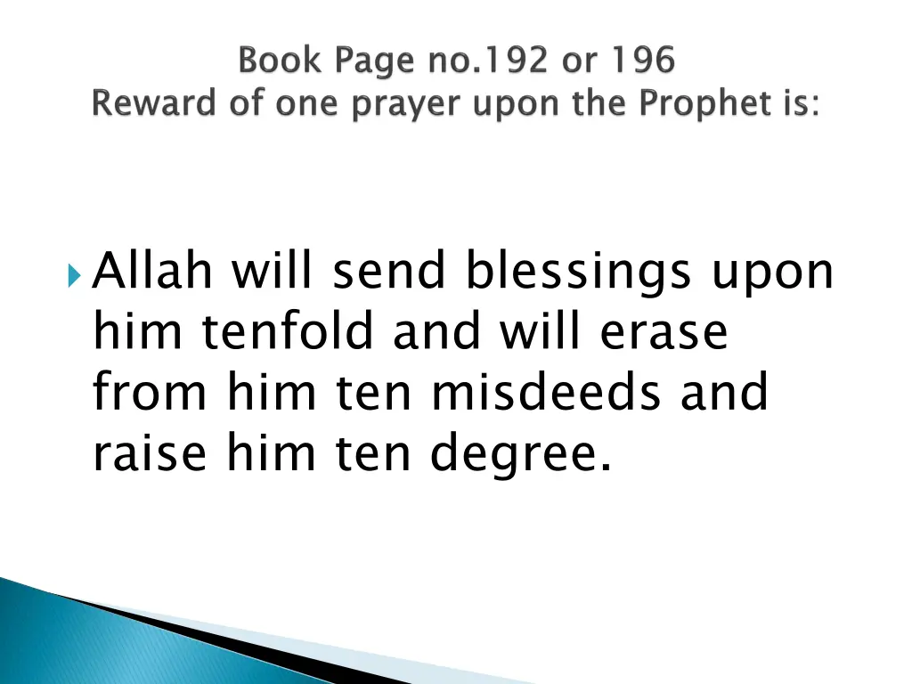 allah will send blessings upon him tenfold