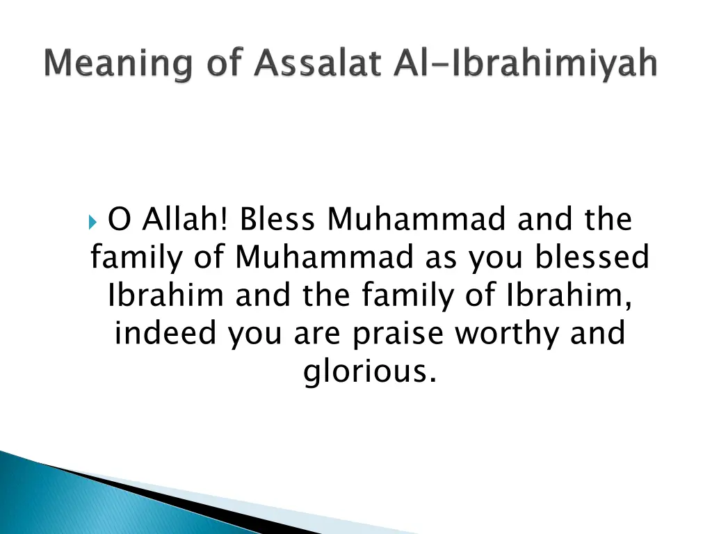 o allah bless muhammad and the family of muhammad