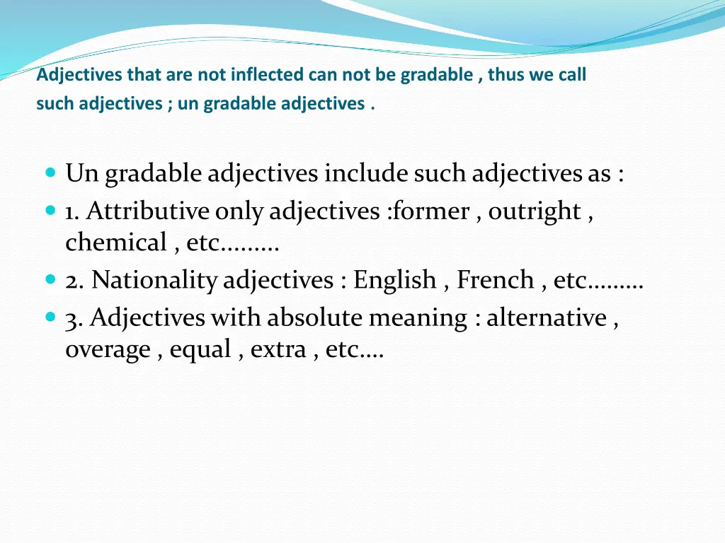 adjectives that are not inflected