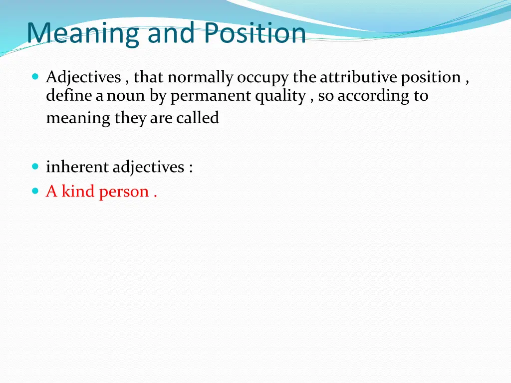 meaning and position