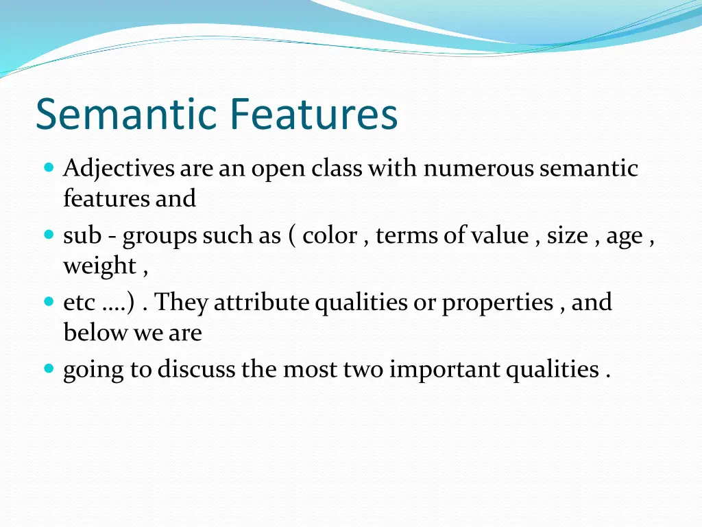 semantic features