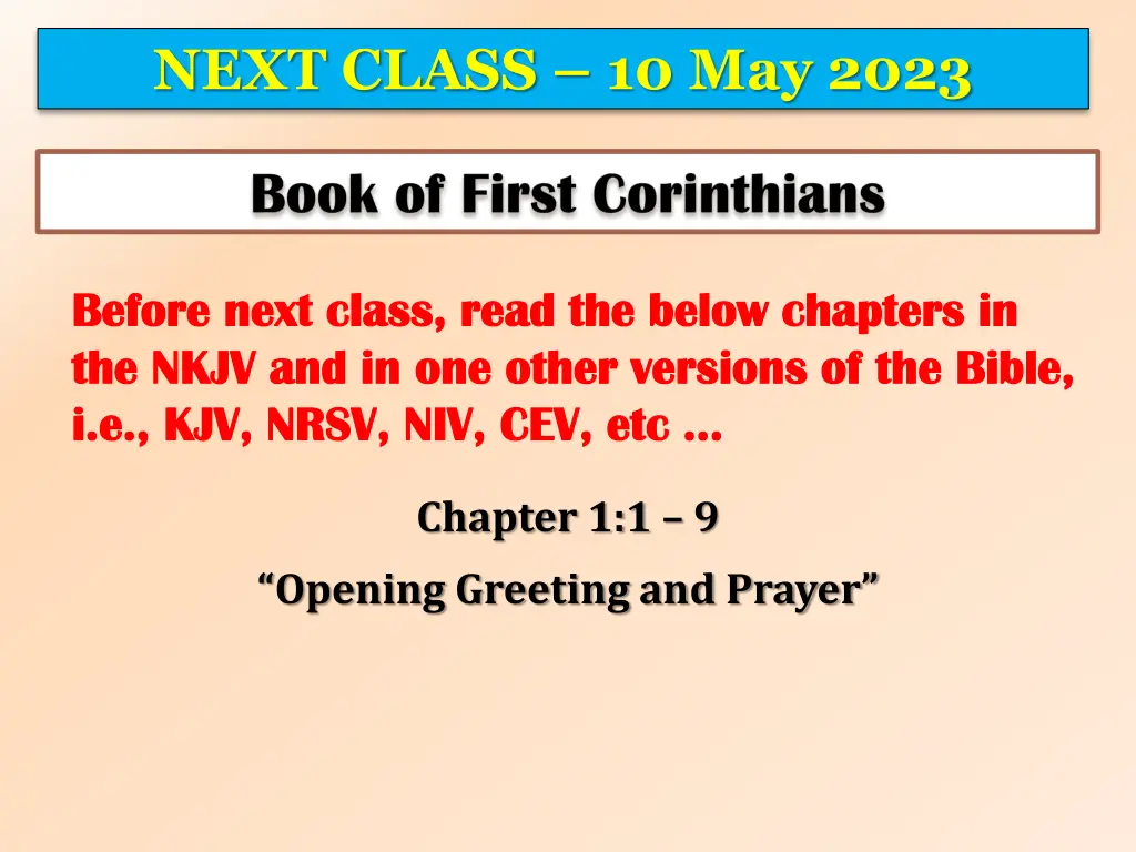 next class 10 may 2023