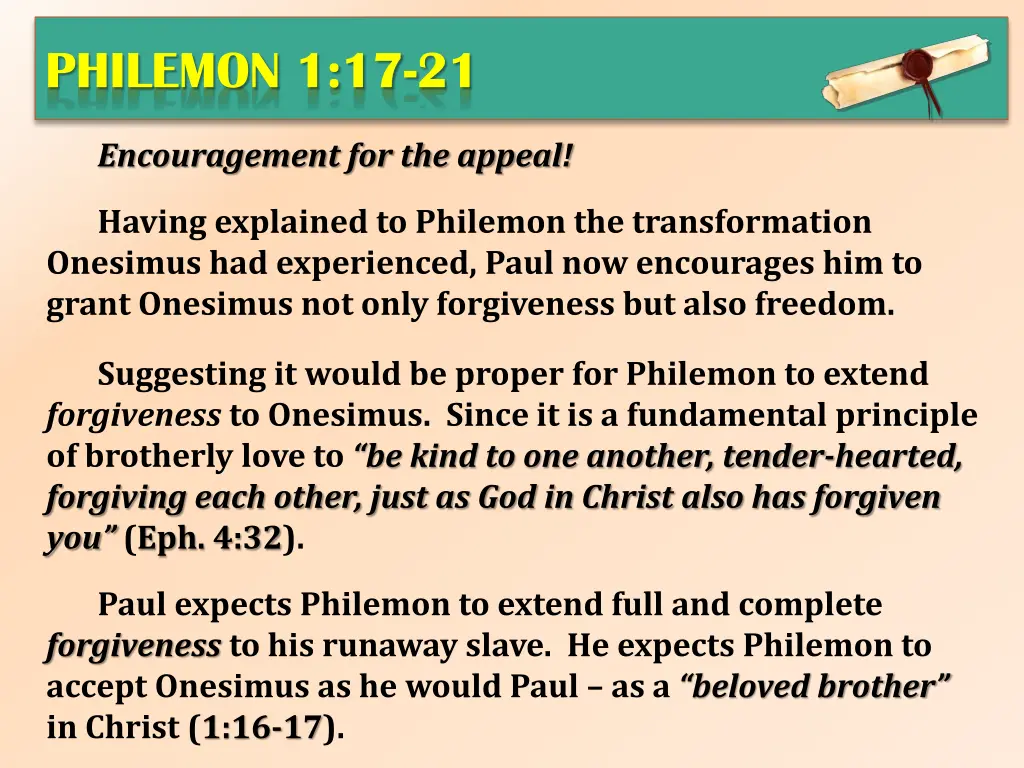philemon 1 17 21 1