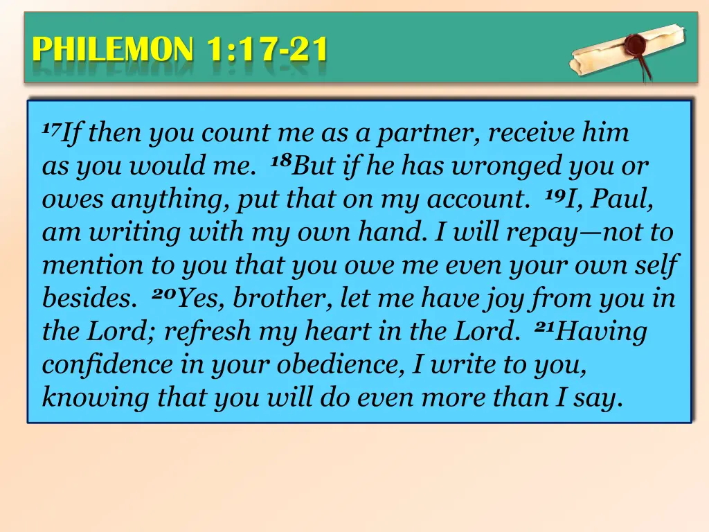 philemon 1 17 21