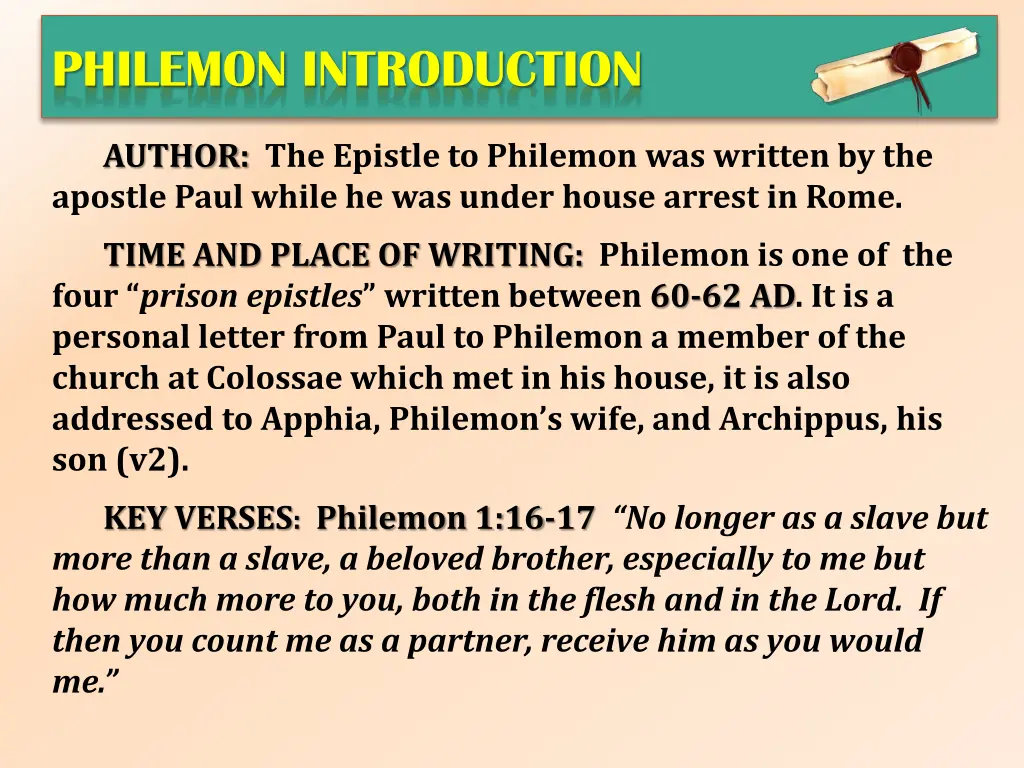 philemon introduction
