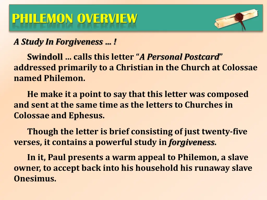 philemon overview