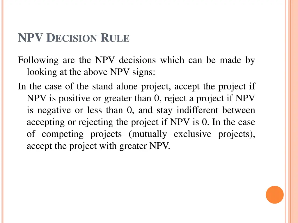 npv d ecision r ule 1