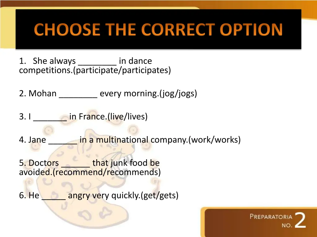 choose the correct option