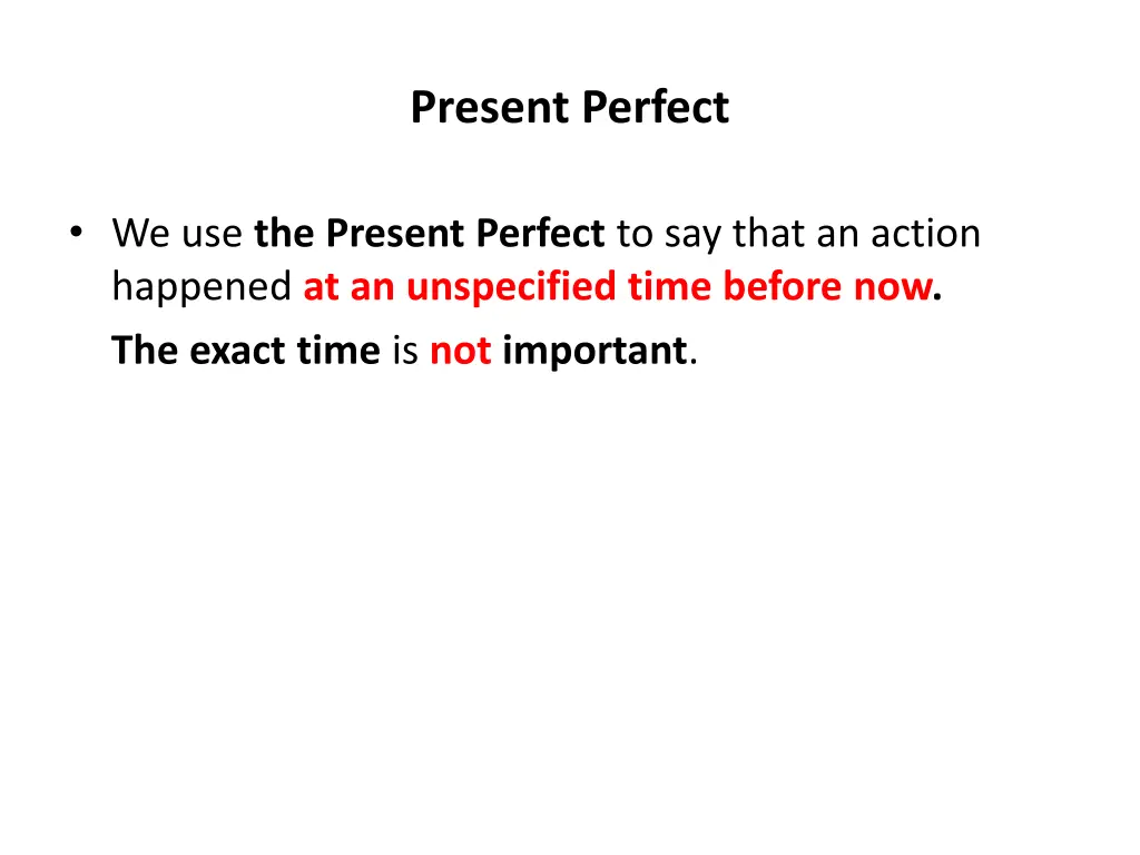 present perfect