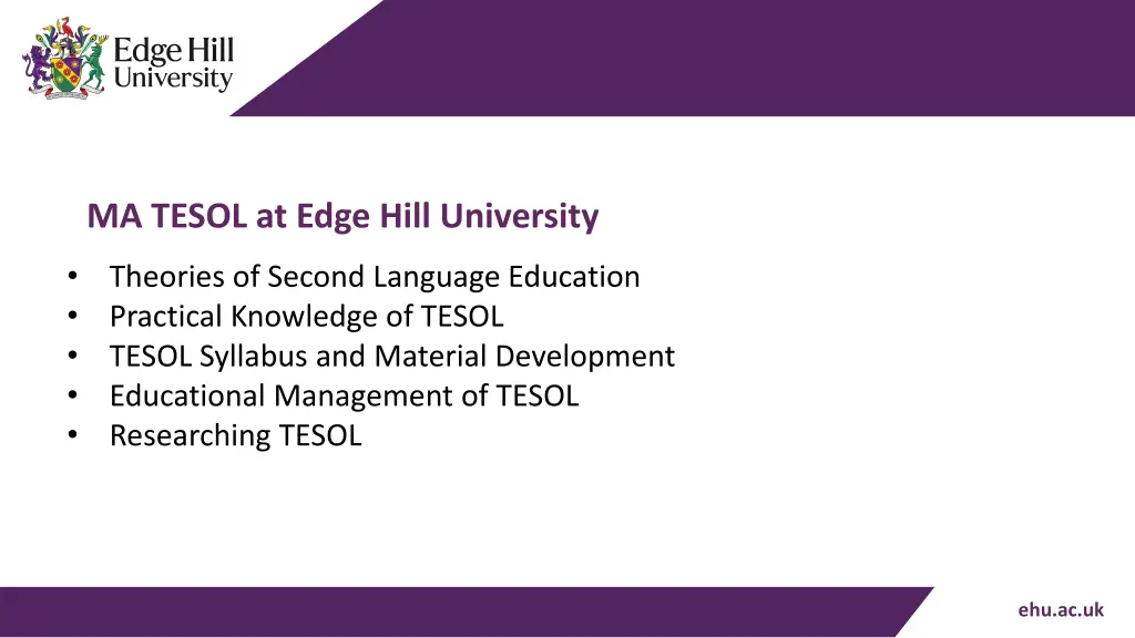 ma tesol at edge hill university