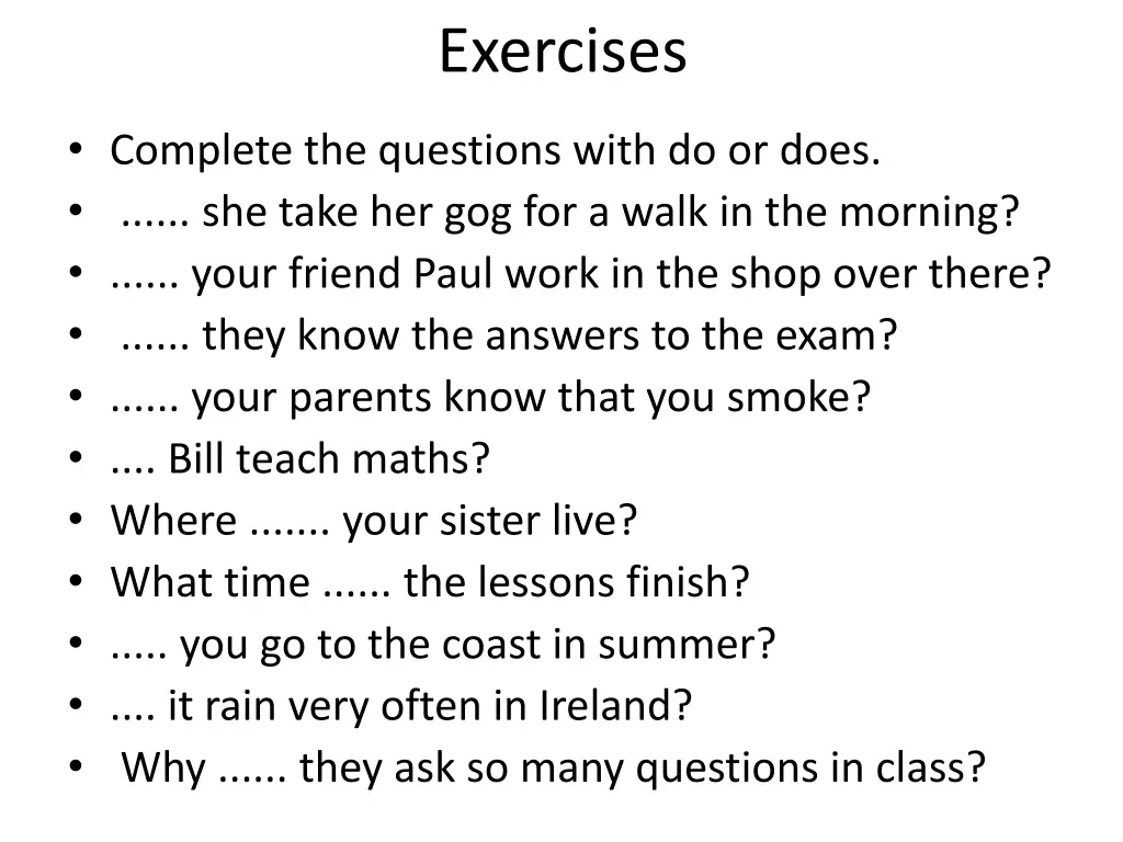 exercises 2