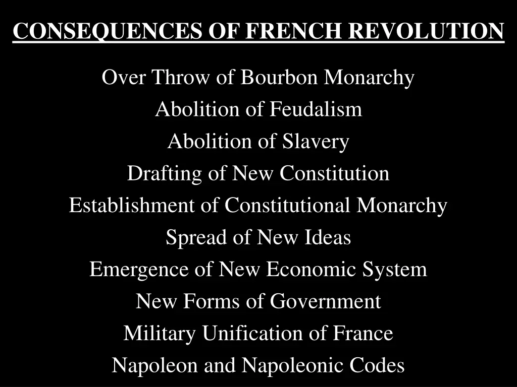 consequences of french revolution