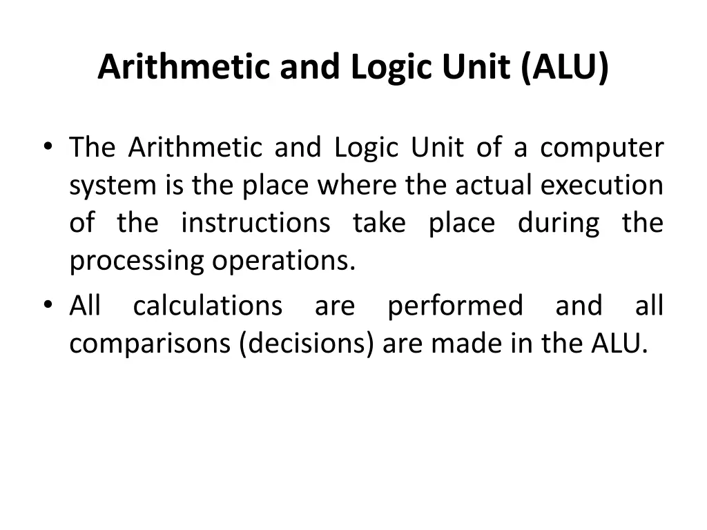 arithmetic and logic unit alu