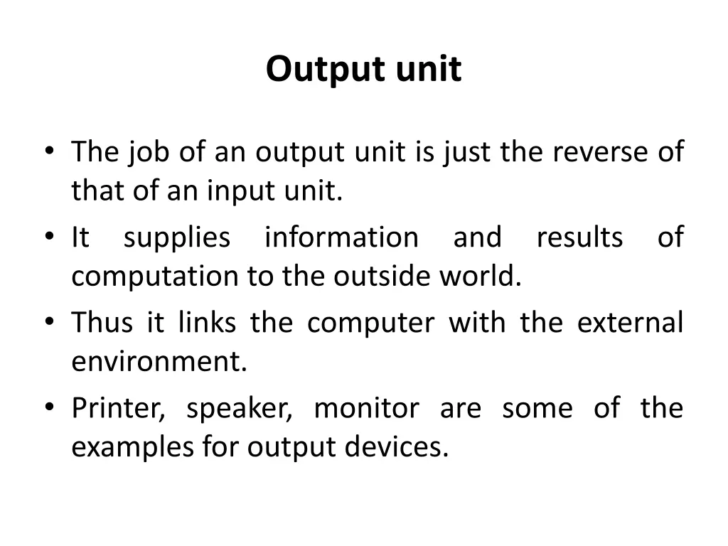 output unit