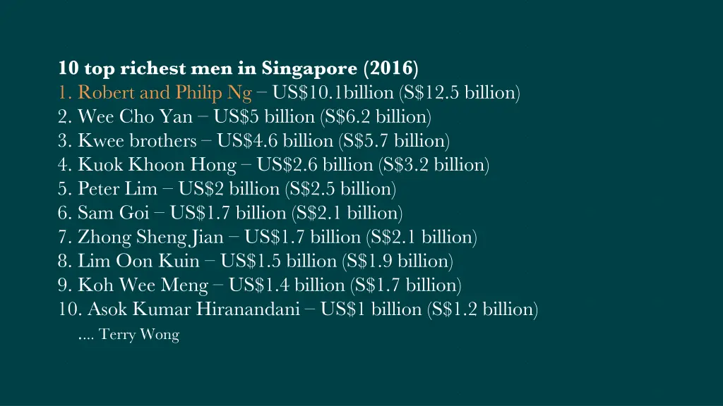 10 top richest men in singapore 2016 1 robert