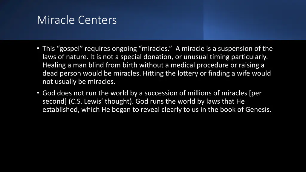 miracle centers