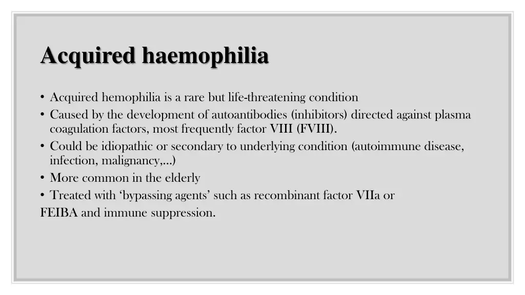 acquired haemophilia