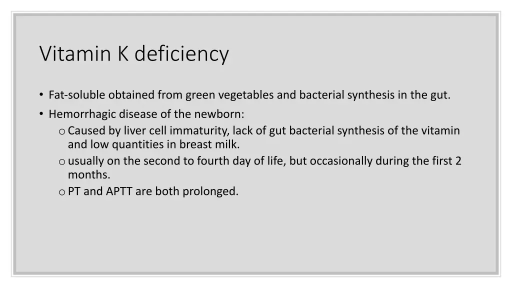 vitamin k deficiency