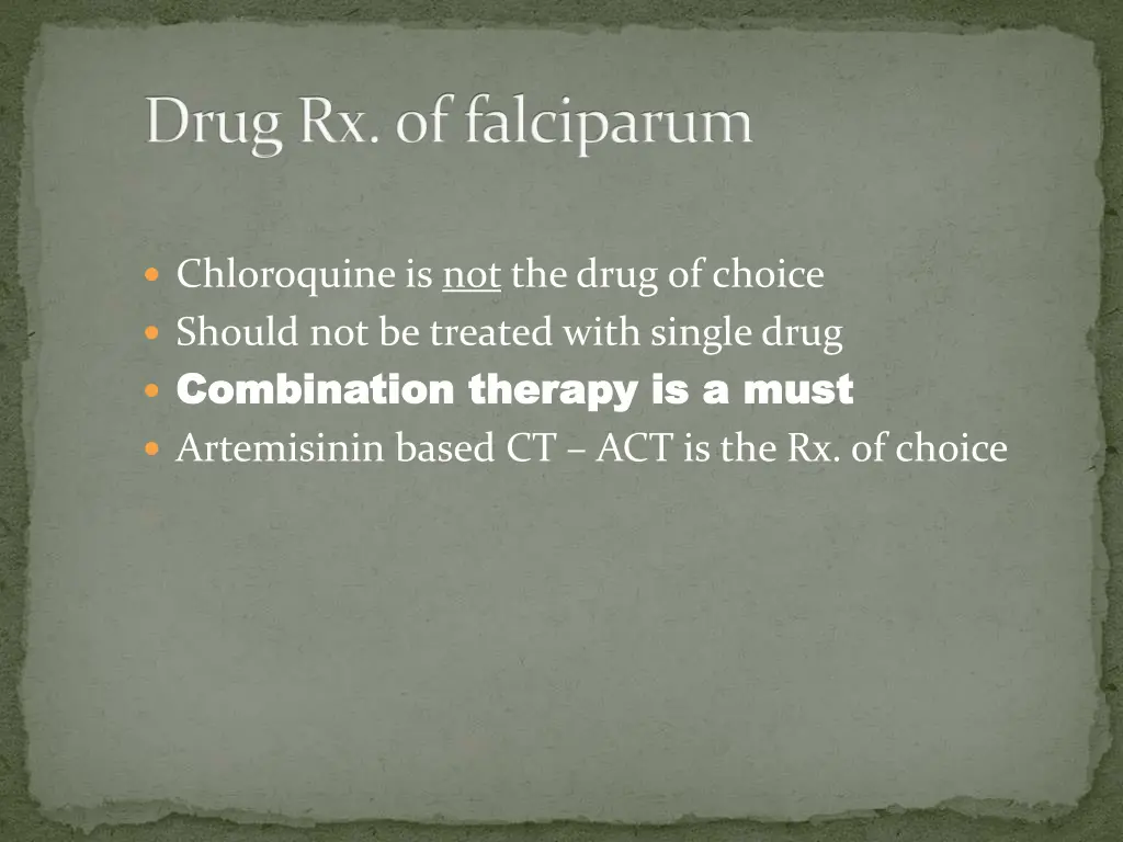 drug rx of falciparum