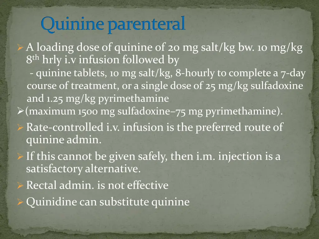 quinine parenteral