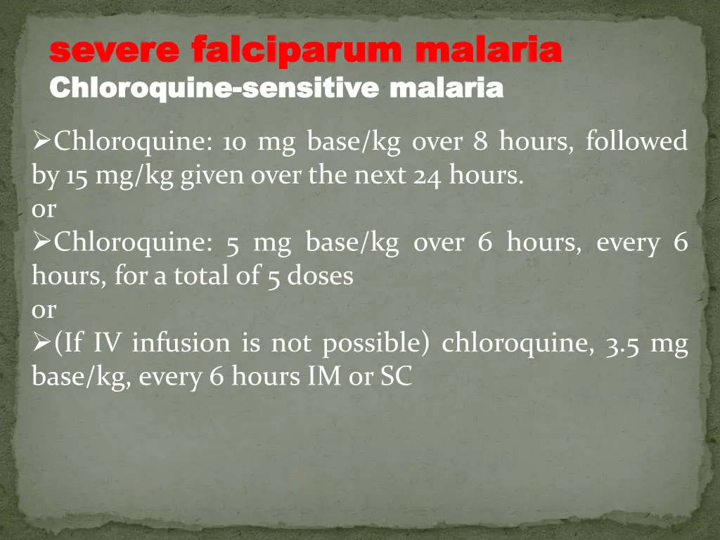 severe severe falciparum falciparum malaria 1
